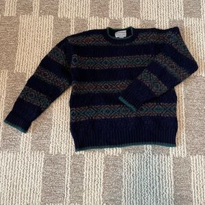 Nomadic Traders Striped Crewneck Sweater - Navy and Green